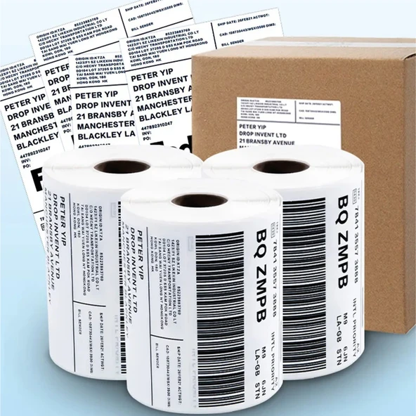 5'li Paket Termal Barkod Etiketi 150mm x 100mm 350'li Barkod & Kargo Yazıcı Kağıdı Suya Dayanıklı ürün görseli 1