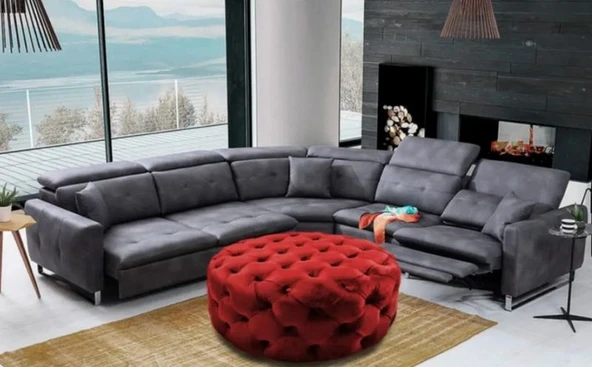 Gazzini Classic Orta Puf, Yuvarlak - Resim 5