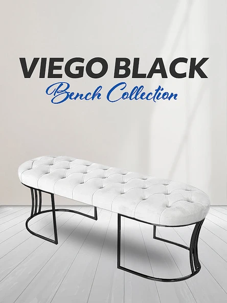 Viego Siyah Bench Puf ürün görseli 1