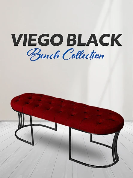 Viego Siyah Bench Puf - Resim 11