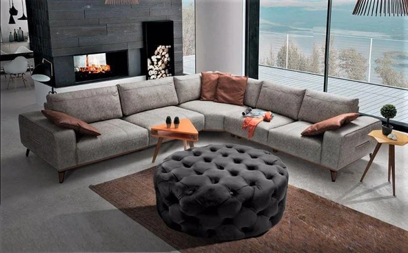 Gazzini Classic Orta Puf, Yuvarlak - Resim 2