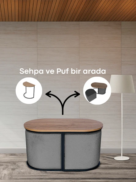 Evo Fonksiyonel Sehpalı Puf ürün görseli 1