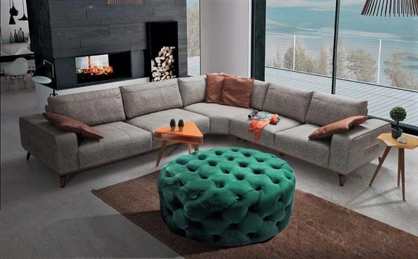 Gazzini Classic Orta Puf, Yuvarlak - Resim 11