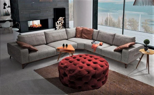 Gazzini Classic Orta Puf, Yuvarlak - Resim 4