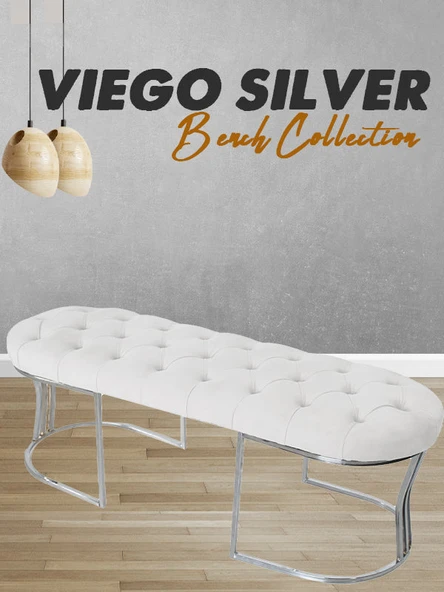 Viego Silver Bench Puf ürün görseli 1