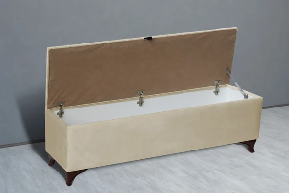 Vetra Sandıklı Bench Puf, Beyaz - Resim 9