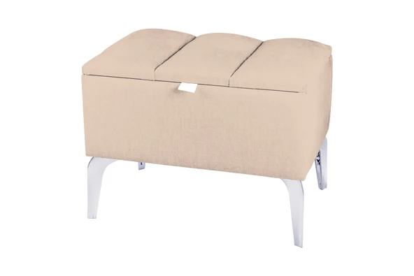 Vetra Mini Silver Royal Sandıklı Dekoratif Puf - Resim 3