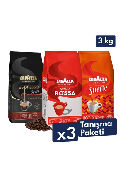 Qualita Rossa, Suerte, Espresso Barista Gran Crema Çekirdek Kahve 1 Kg | 3'lü Avantajlı Paket ürün görseli 1