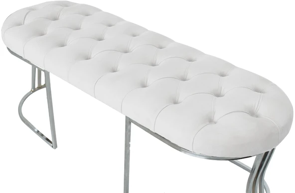 Viego Silver Bench Puf - Resim 5