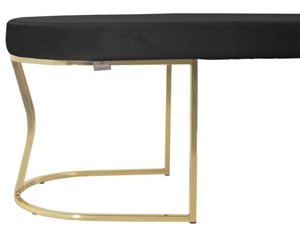 Viego Gold Smooth Bench Puf - Resim 6