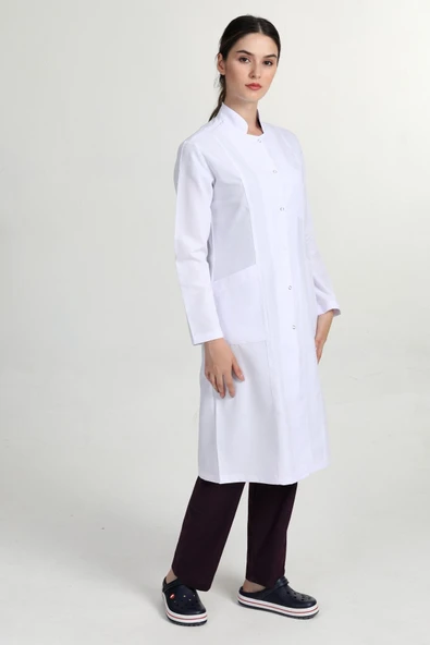 AZİM Önlük Tesettür 105cm Doktor Hemşire Eczacı Lab Öğretmen Önlüğü ürün görseli 1