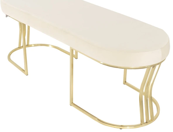 Viego Gold Smooth Bench Puf - Resim 10