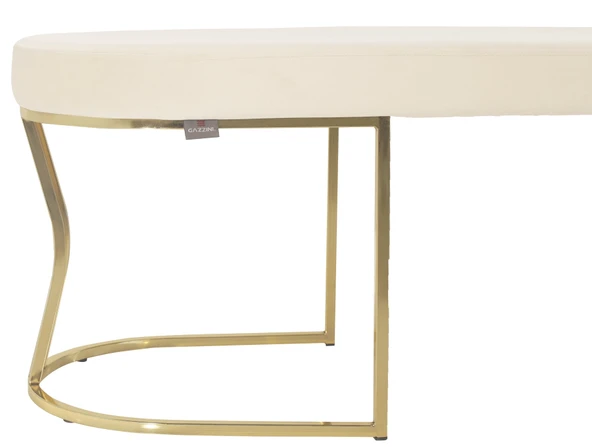Viego Gold Smooth Bench Puf - Resim 12