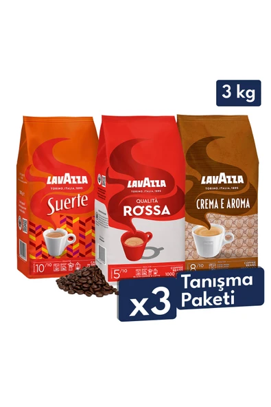 Lavazza Qualita Rossa, Suerte, Crema E Aroma Çekirdek Kahve 1 Kg | Üçlü Avantajlı Paket ürün görseli 1