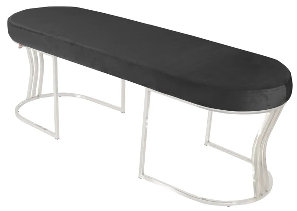 Viego Silver Smooth Bench Puf - Resim 2