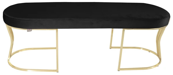 Viego Gold Smooth Bench Puf - Resim 3