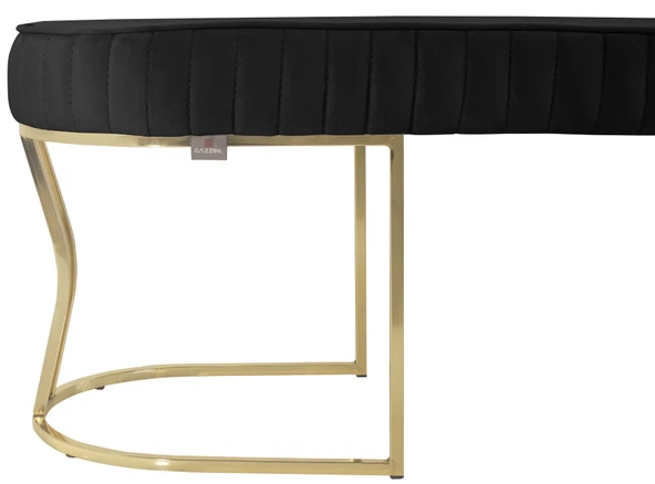 Viego Gold Striped Bench Puf - Resim 6