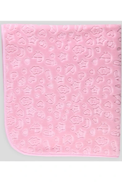 Breeze Yenidoğan Bebek Battaniyesi Desenli Pembe (104 X 121 Cm) ürün görseli 1