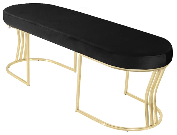 Viego Gold Smooth Bench Puf - Resim 2