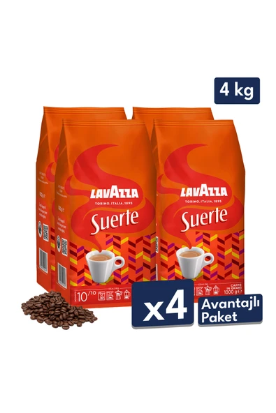 Suerte  Espresso Çekirdek Kahve 1 Kg | 4'lü Avantajlı Paket ürün görseli 1