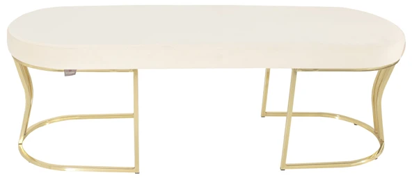 Viego Gold Smooth Bench Puf - Resim 9