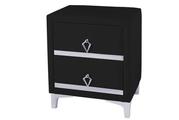 Doppia Linea Silver Komodin, İki Çekmeceli - Resim 7
