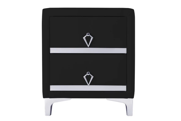 Doppia Linea Silver Komodin, İki Çekmeceli - Resim 6