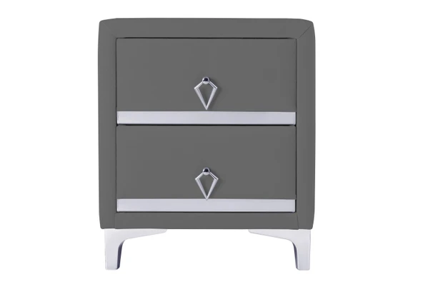Doppia Linea Silver Komodin, İki Çekmeceli - Resim 2