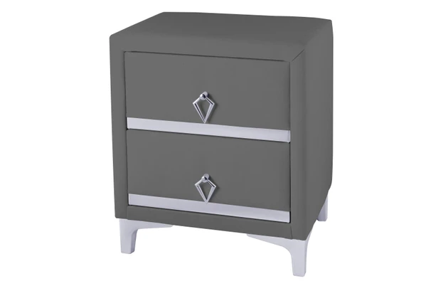 Doppia Linea Silver Komodin, İki Çekmeceli - Resim 3