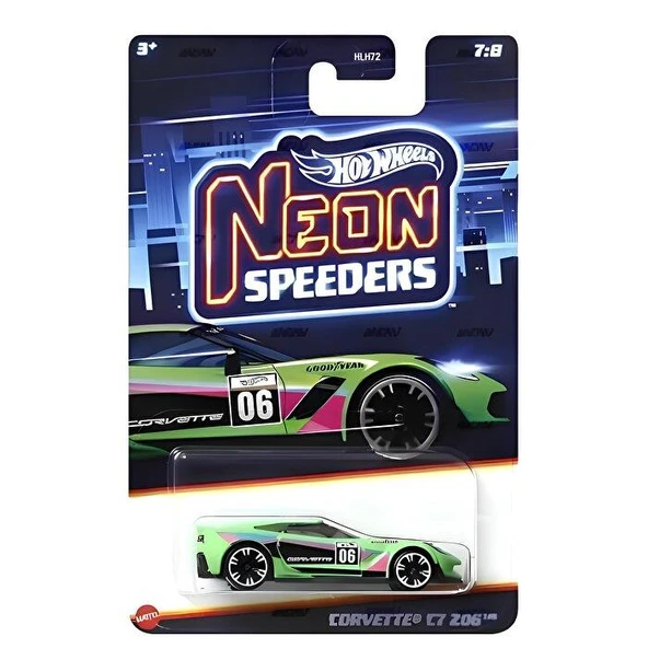 Hot Wheels Neon Speeder Arabalar Corvette C7 206 HLH72 HRW81 ürün görseli 1