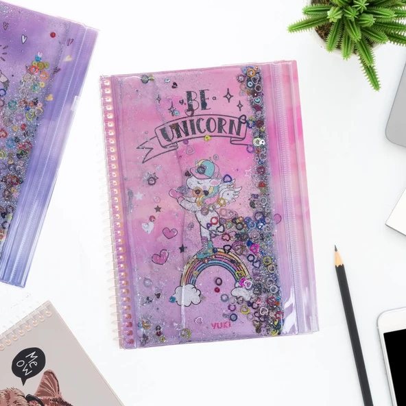 VUKI SULU CANTALI DEFTER A5 UNICORN VK-0112-01 ürün görseli 1