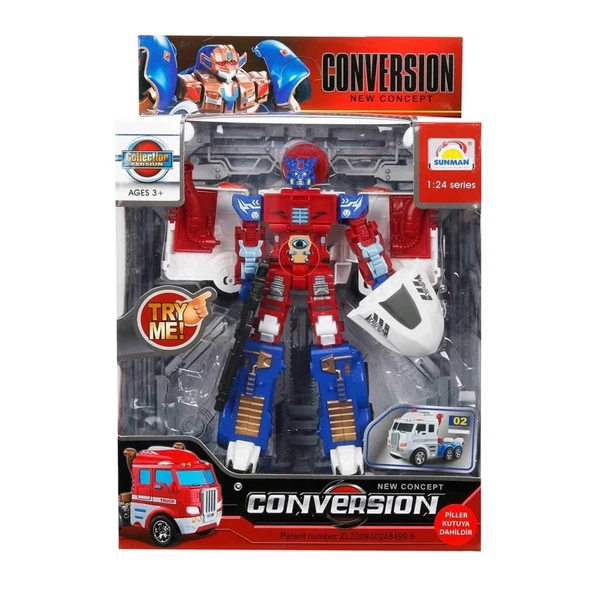Mey İthalat® 1:24 Sesli ve Işıklı Dönüşebilen Robot 22 cm ürün görseli 1