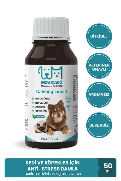 muvicado Kediler Için Sakinleştirici Damla Malt Kedi Köpek Sakinleştirici Damla Sprey Malt Anti Stres ürün görseli 1