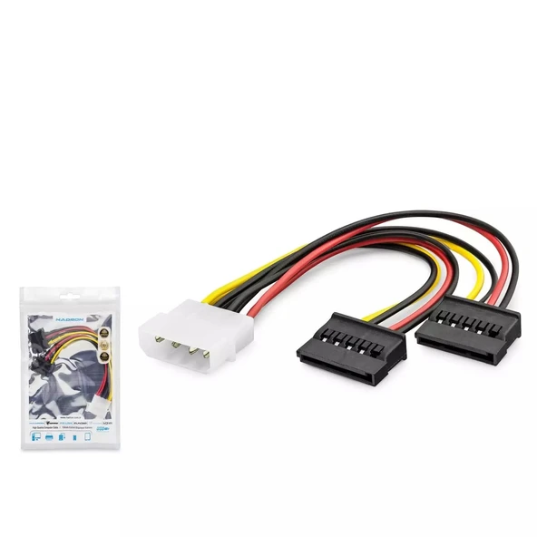 Hadron Hdx5525 Sata Power Kablo Poşetli 2In1 16Cm Siyah ürün görseli 1