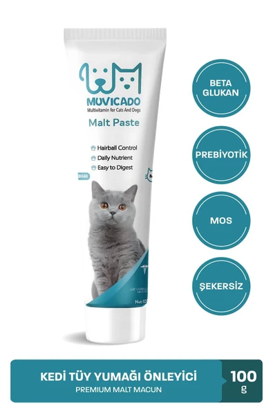 muvicado Kedi Tüy Yumağı Önleyici Malt Kedi Tüyü Döküm Dökülmesi Önleyici Engelleyici Kedi Maltı Macunu 100 ürün görseli 1