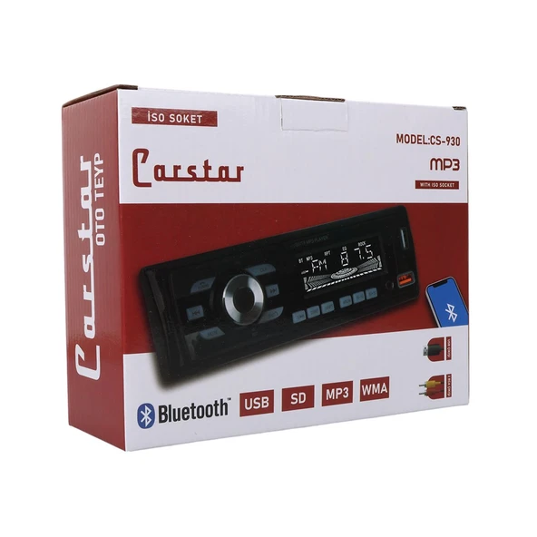 Carstar CS-930 Çift USB/SD/FM/AUX/Bluetooth Oto Teyp - Resim 4