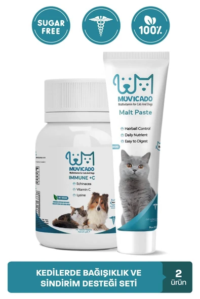 muvicado Yaşlı ve Hamile Kedi Tüy Yumağı Engelleyici - C Vitaminli Bağışıklık Sistemi Güçlendirici ürün görseli 1