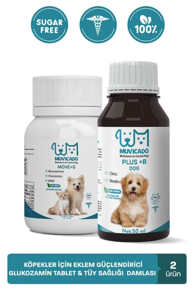 muvicado Köpek Eklem ve Kas Sağlığı - Multivitaminli Köpek Damlası - Glukozamin MSM Kondroitin Tablet ürün görseli 1