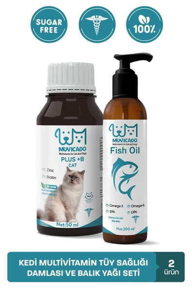 muvicado Kedi Bağışıklık Sistemi Destekleyici Omega-3 ve Omega-6 Balık Yağı & Multivitaminli Kedi Damlası ürün görseli 1