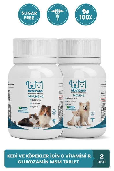 muvicado Köpek Bağışıklık ve Eklem Sağlığı Destekleyici Tablet - C Vitamini Arı Poleni MSM Hyaluronik Asit ürün görseli 1