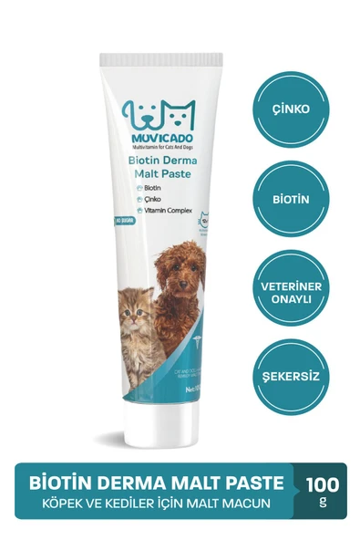 muvicado Kedi Köpek Derma Malt Biyotinli Kedi Maltı Kedi Malt Macun Kedi Tüy Malt Paste Kedi Macunu ürün görseli 1