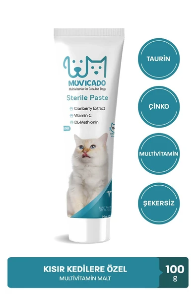 muvicado Kısırlaştırılmış Kedilere Özel Multivitaminli Malt Macun - Sterile Kısır Kedi Maltı 100 G ürün görseli 1