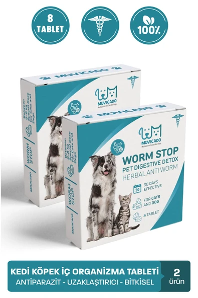 muvicado Kedi Köpek İç Organizma Parazit Köpek Kedi Vitamini Kedi İç Dış Anti Parazit Kedi Köpek Ödülü ürün görseli 1