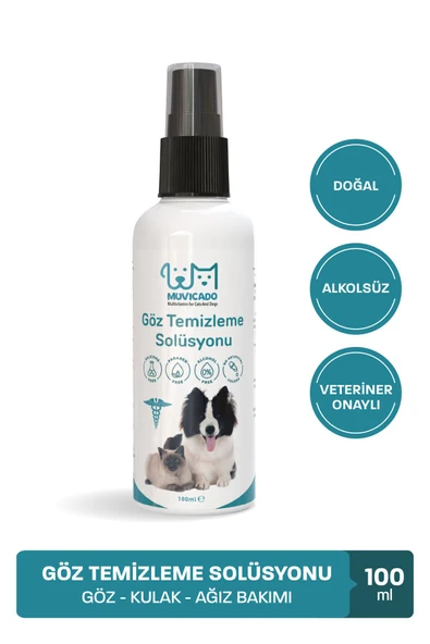 muvicado Kedi Köpek Göz Kulak Ağız Bakım Solüsyonu Yüz Deri Temizleme Hijyen Spreyi 100 ml ürün görseli 1