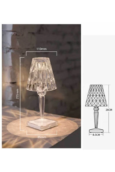 SMAYLİNG Kristal Masa Lambası Şarjlı Restoran Aydınlatma Led Romantik Light Masa Üstü Sensörlü Dokunmatik Rgb ürün görseli 1