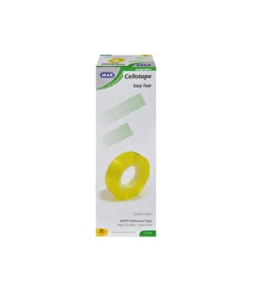 MAS Selobant Yapıştırıcı Bant 12 mm x 33 Metre 12’li ürün görseli 1