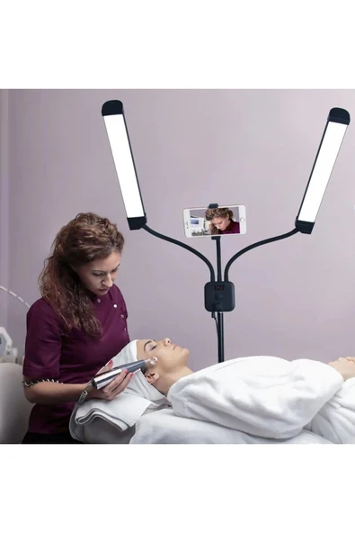 SMAYLİNG Çift Kollu Tribün Led Kalıcı Makyaj Kuaför Güzellik Merkezi Dolgulu Işık Ring Tattoo ürün görseli 1