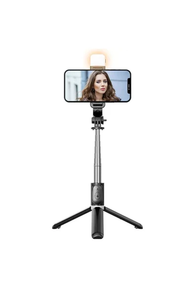 SMAYLİNG Kablosuz Işıklı Stant Tripod Katlanabilir Selfi Çubuğu Ios&android Vlog Kit Tiktok Instagram Pro ürün görseli 1