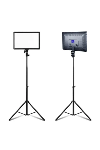 SMAYLİNG Kare Soft Işık Profosyonel Led Panel Makeup Fotoğraf Video Çekim Işığı Güçlendirilmiş Tripod 2.10 Cm ürün görseli 1