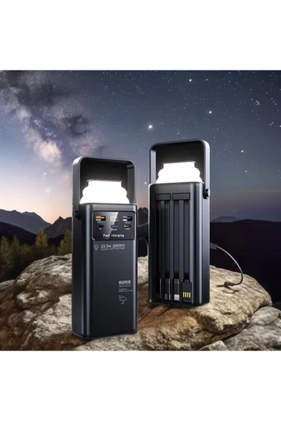 SMAYLİNG 50.000 mAh Ultra Güçlü Powerbank Led Aydınlatmalı Taşıma Askı Hızlı Şarj 22,5w 4xusbMicrolıghtngtypc ürün görseli 1